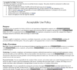 Acceptable Use Policy Template